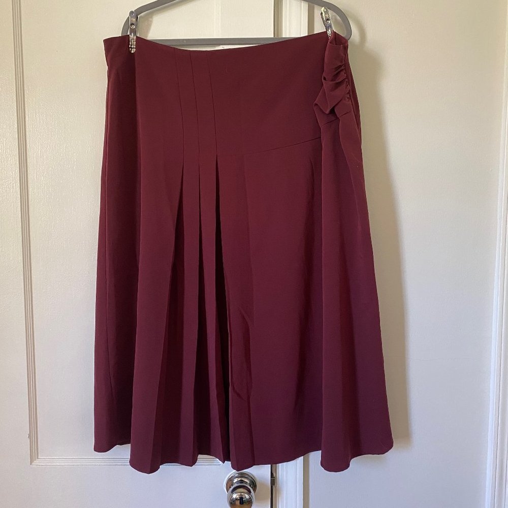 Eloquii burgundy mini/midi skirt, plus size 24
